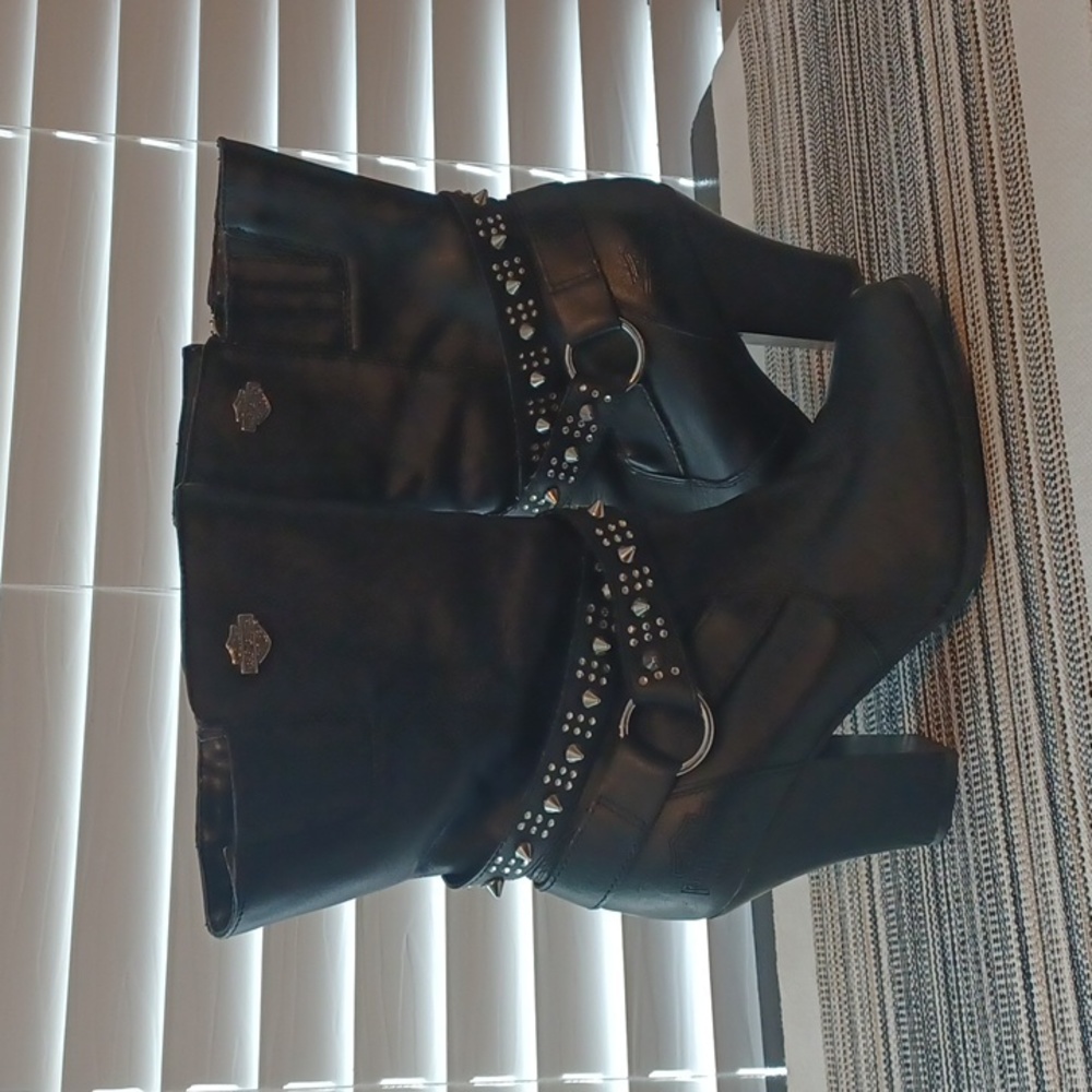 Harley Davidson Womens Black Leather Boots. Size 7.5